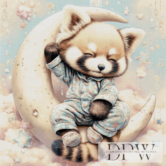 Pyjama Panda by Lisa Morgan 80x80cm mit 135 Farben DPW-3414