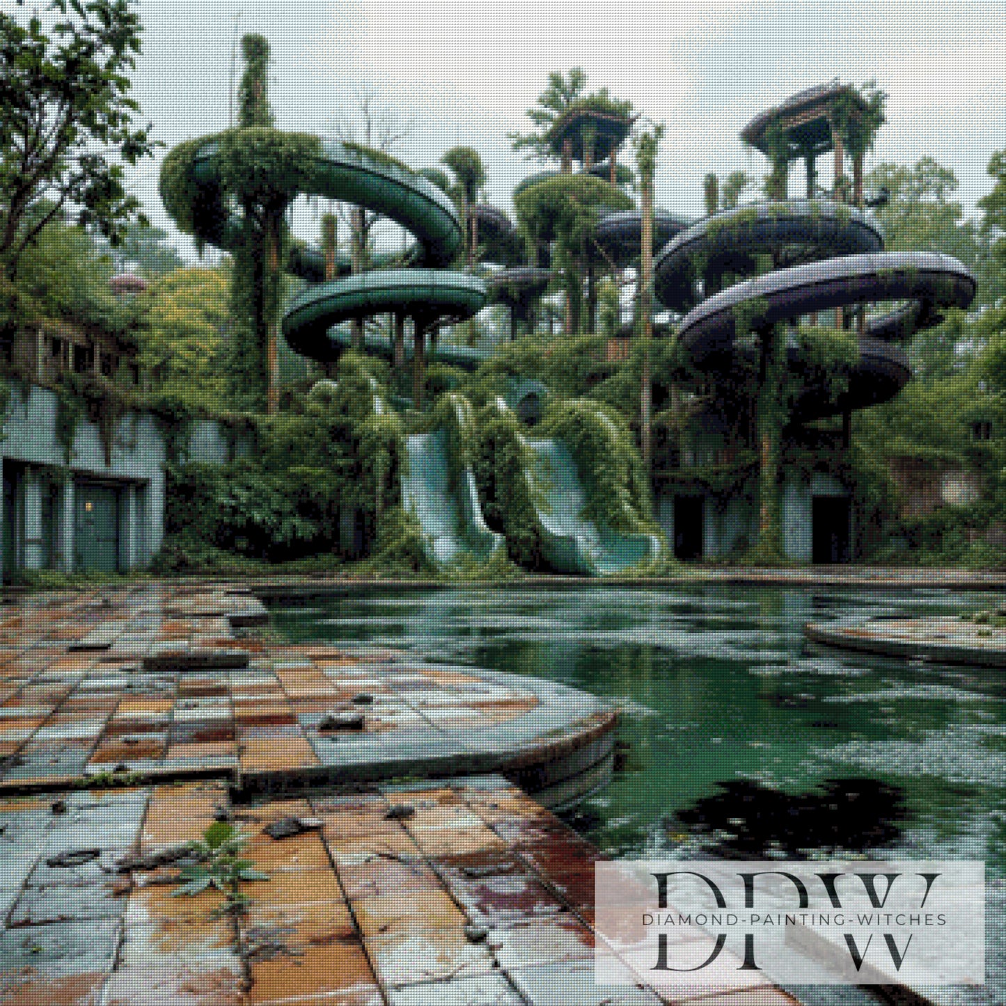 Lost Wasserrutsche by QN 90x90cm mit 160 Farben DPW-3420