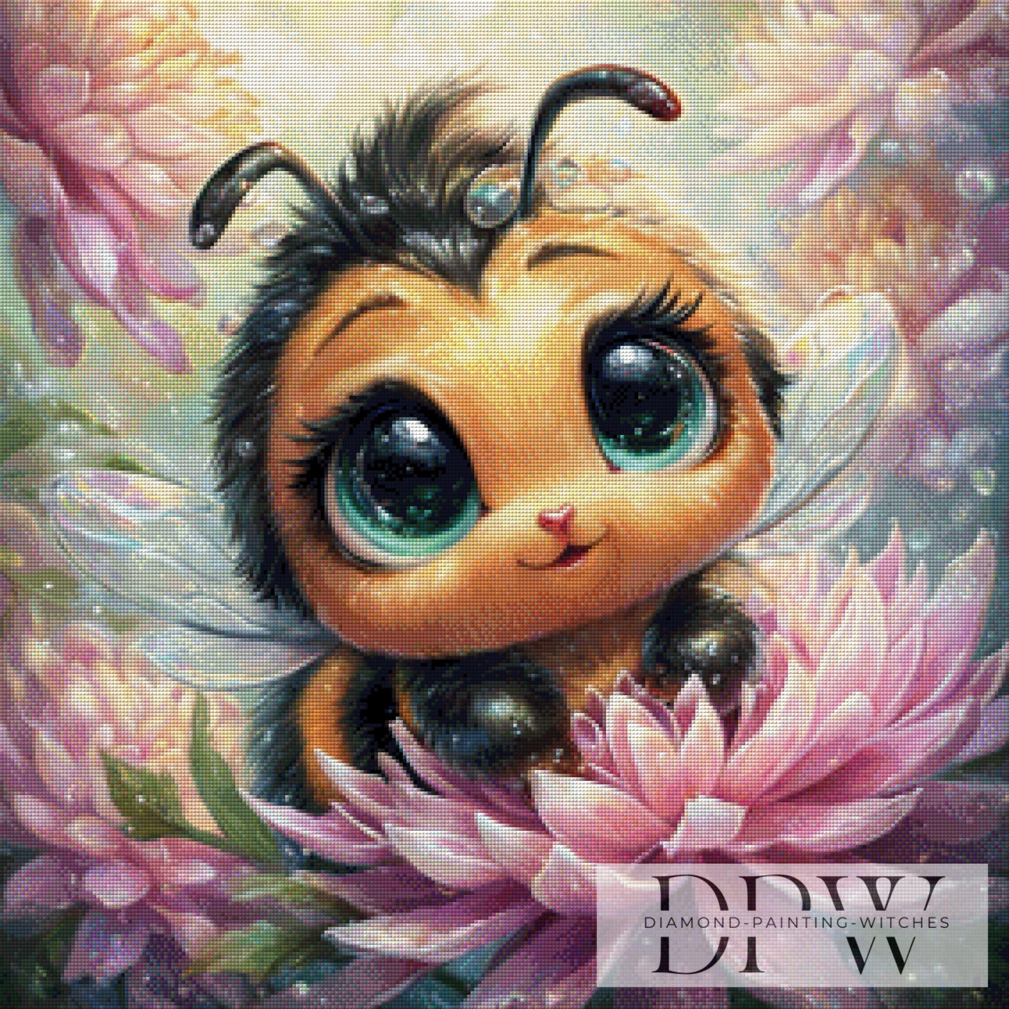 Herzige Hummel by Sweet_Loco_AI 70x70cm mit 260 Farben DPW-3423