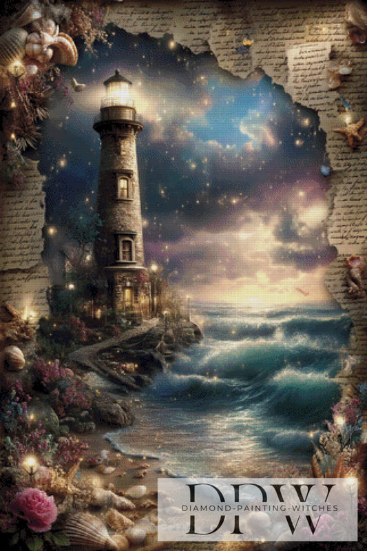 Vintage Leuchtturm by ellufija 80x120cm mit 190 Farben DPW-3440