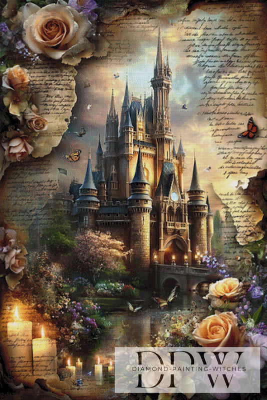 Vintage Schloß by ellufija 80x120cm mit 240 Farben DPW-3442