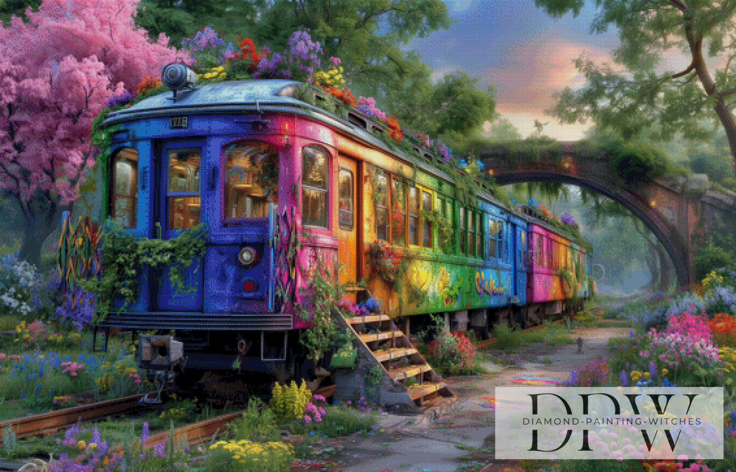 Rainbow Train by QN 140x90cm mit 380 Farben DPW-3457