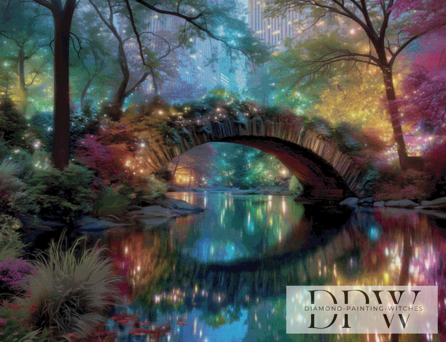 Lichterglanz Brücke by QN 130x100cm mit 300 Farben DPW-3459