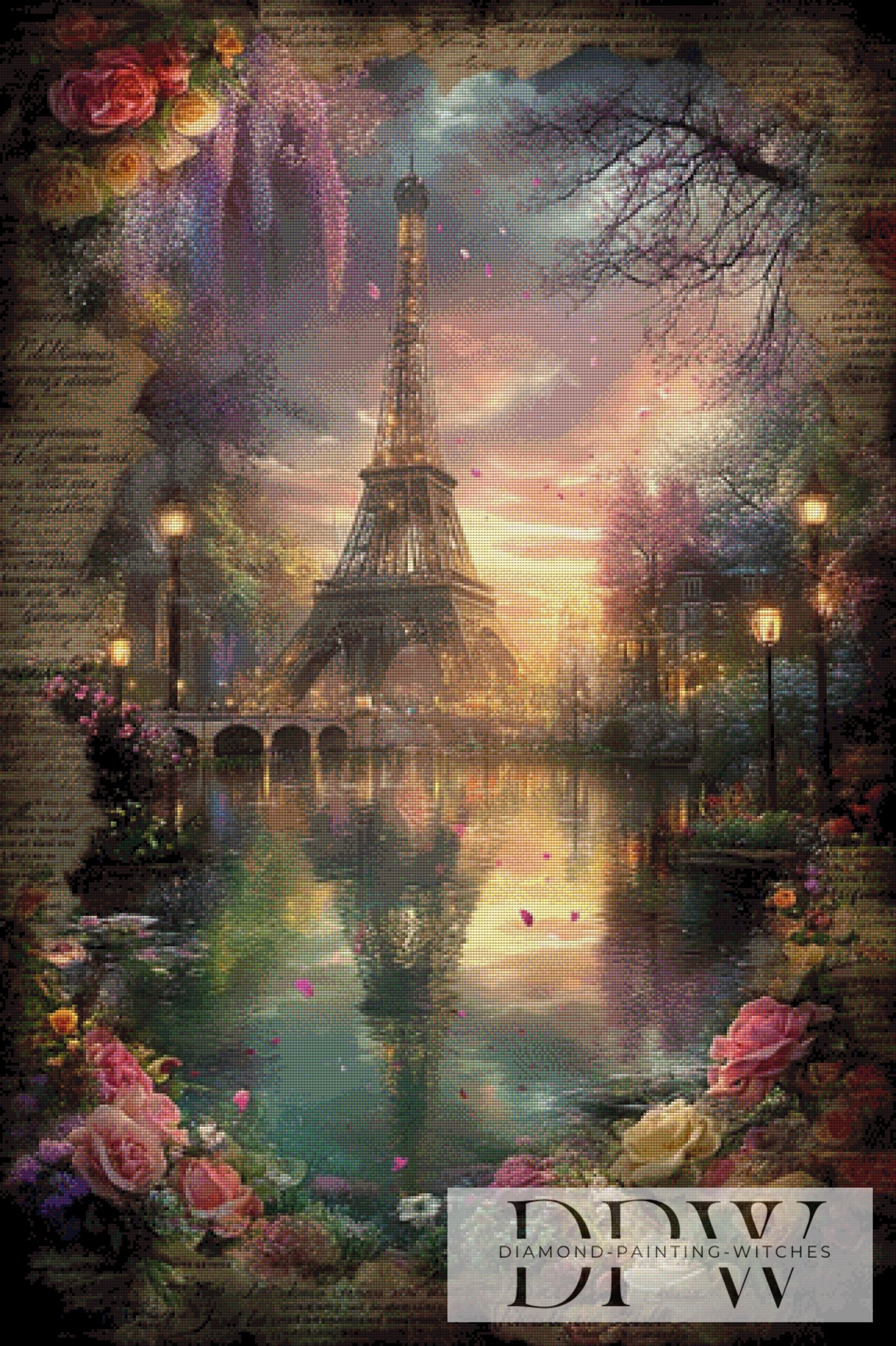 Vintage Eiffelturm by ellufija 80x120cm mit 230 Farben DPW-3473