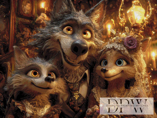 Wolfs Hochzeit by Casalla Vendetta 100x75cm mit 160 Farben DPW-3481