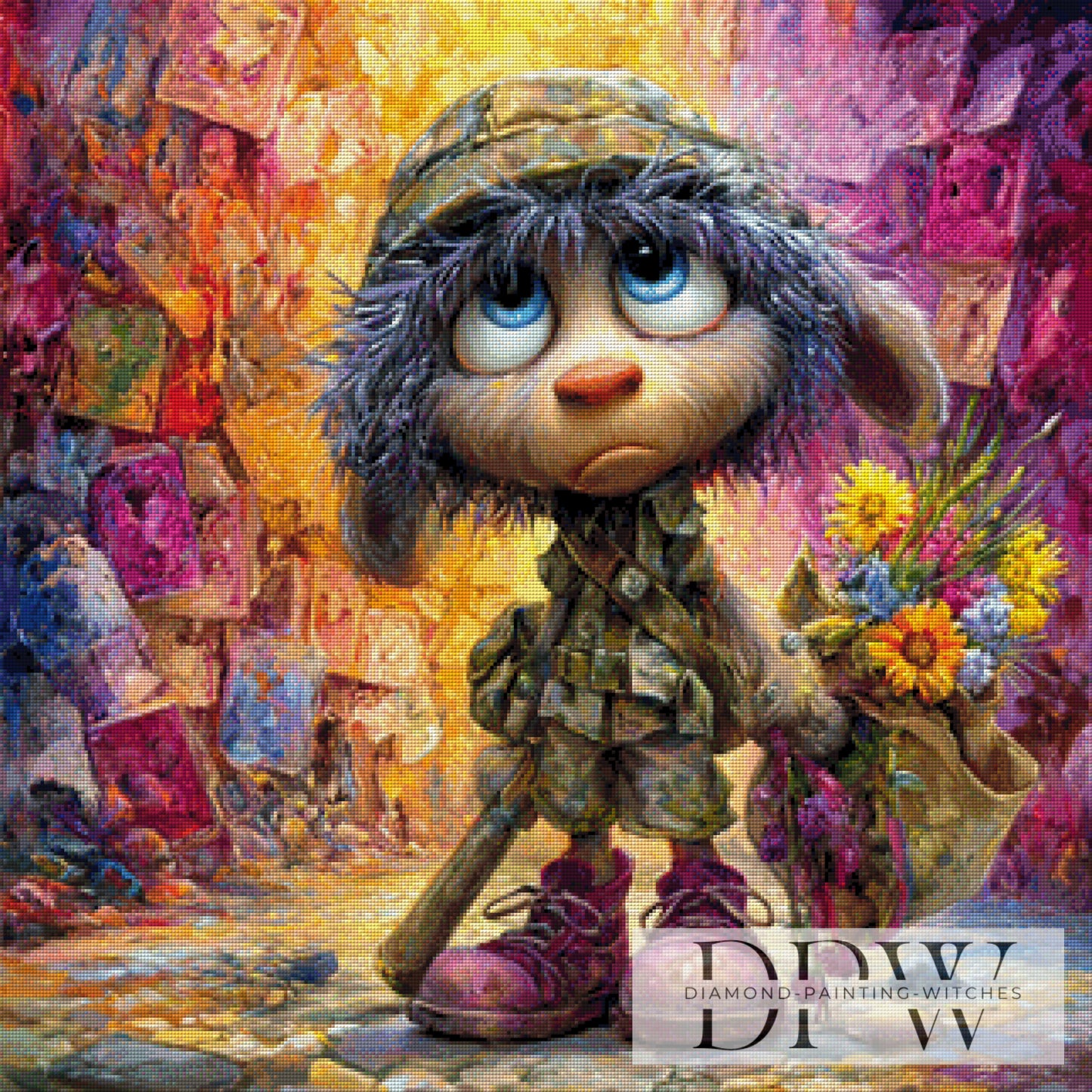 Blümchen oder Knüppelchen by Casalla Vendetta 80x80cm mit 350 Farben DPW-3507