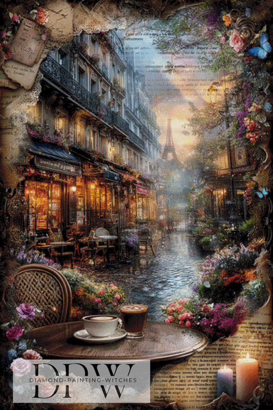 Vintage Cafe by ellufija 80x120cm mit 280 Farben DPW-3513