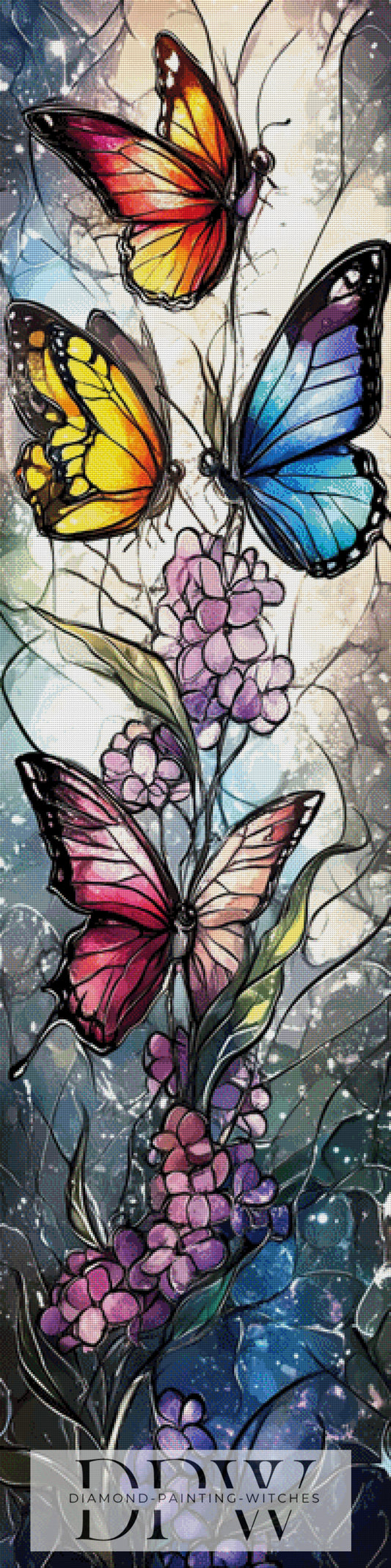 Stained glass butterflys by Pixxel Pics 50x200cm mit 370 Farben DPW-3522