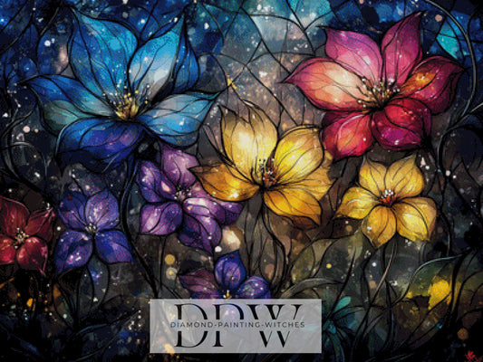 Glasblüten by Pixxel Pics 100x75cm mit 370 Farben DPW-3524