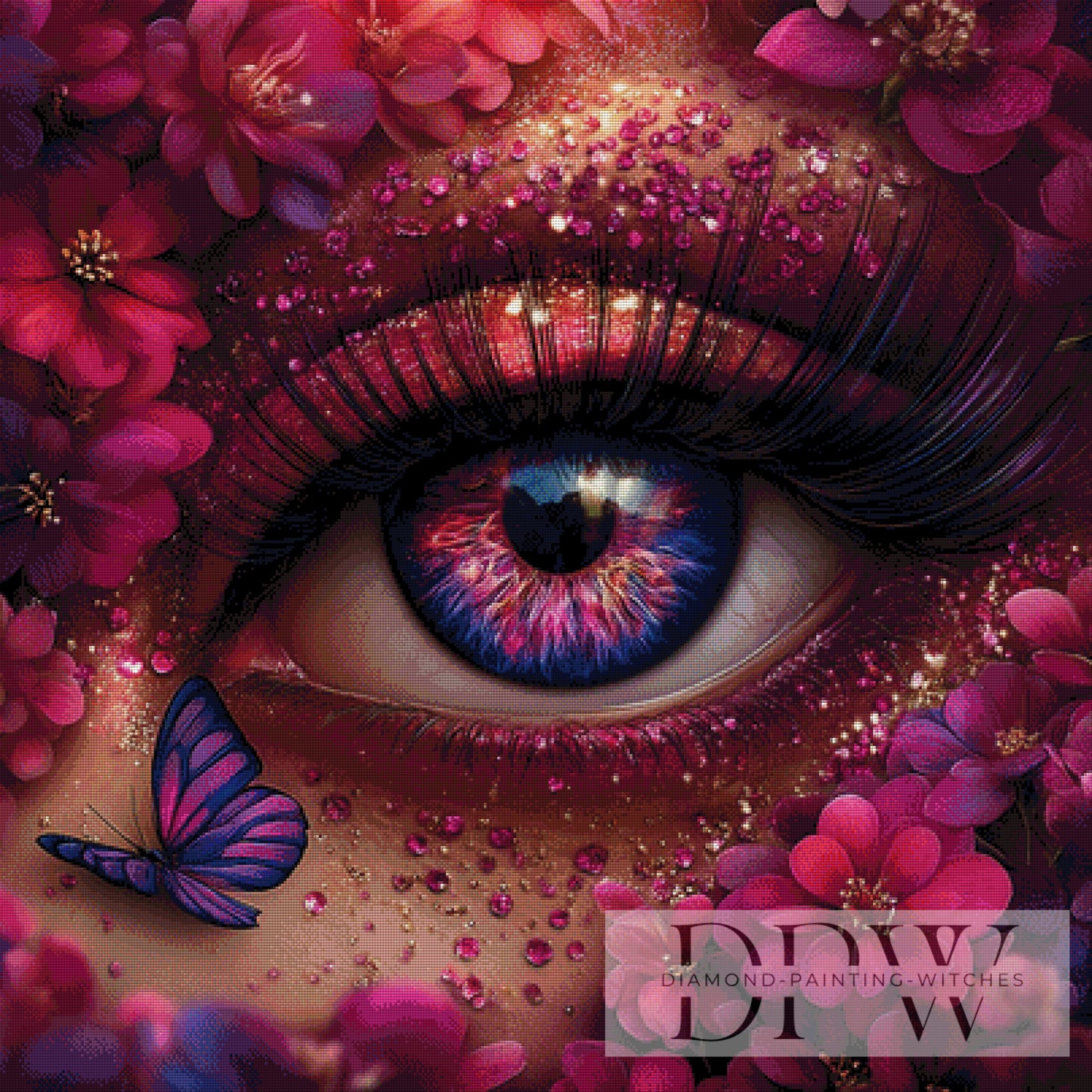 DPW-3546 The dream eye by ellufija 100x100cm mit 220 Farben **SOFORTKAUF** ECKIGE Steine