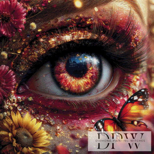 The flaming eye by ellufija 100x100cm mit 300 Farben DPW-3555