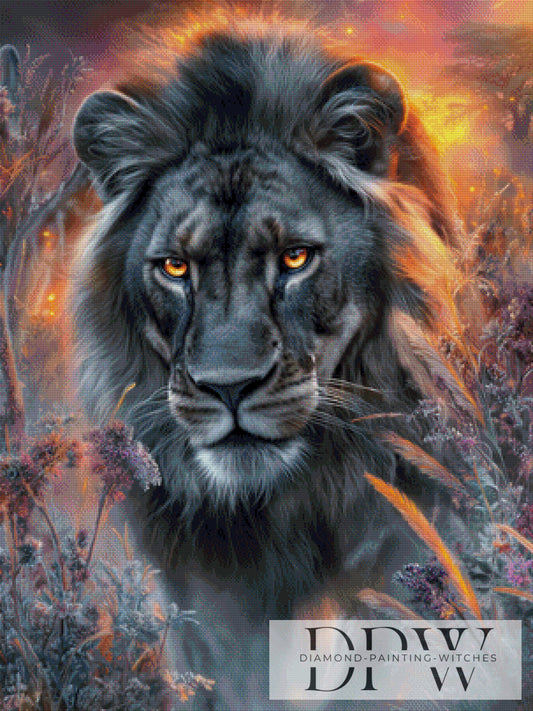 Orange Lion by Sweet_Loco_AI 75x100cm mit 170 Farben DPW-3562