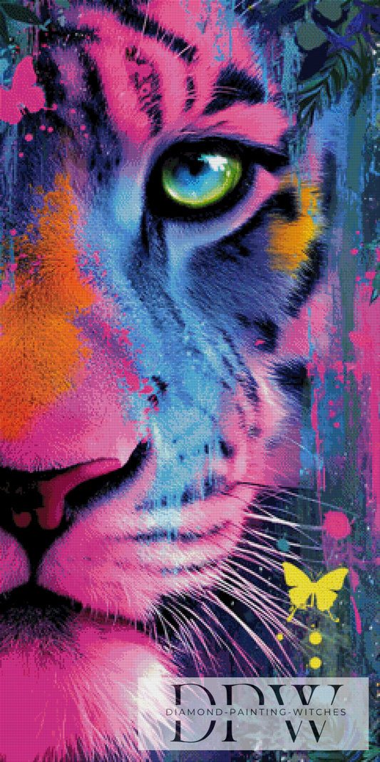 Neon Tiger by Elly_A.I. 60x120cm mit 300 Farben DPW-3571