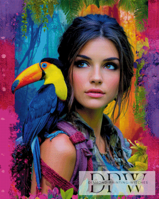 Tukan Friend by Elly_A.I. 80x100cm mit 380 Farben DPW-3573