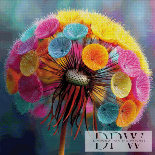 Unreal Dandelion by QN 80x80cm mit 340 Farben DPW-3589