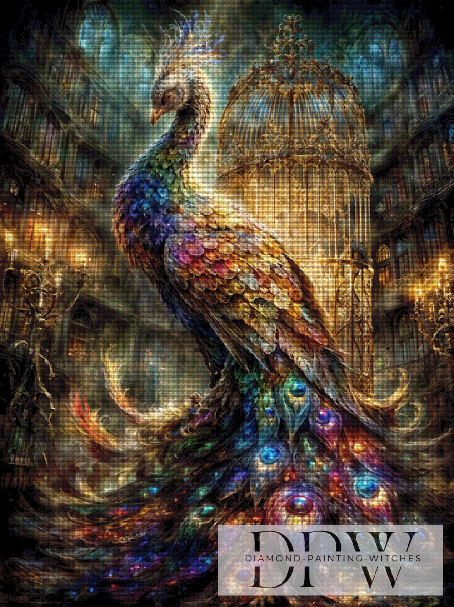 Phoenix in the Library by Pixxel Pics 90x120cm mit 300 Farben DPW-3601