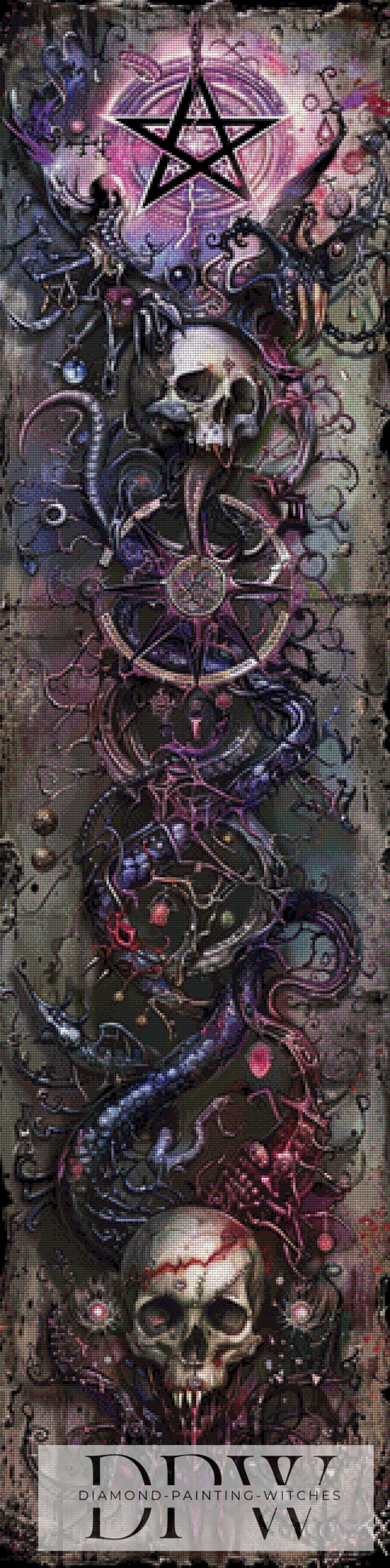 Purple Skulls by Pixxel Pics 40x160cm mit 165 Farben DPW-3603