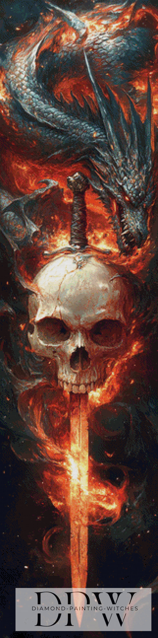 Dragon Skull by Pixxel Pics 40x160cm mit 185 Farben DPW-3604