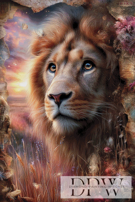 Vintage Löwe by ellufija 80x120cm mit 190 Farben DPW-3606