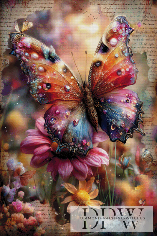 Vintage Schmetterling by ellufija 80x120cm mit 360 Farben DPW-3611