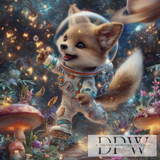 Astronautenfuchs by Lisa Morgan 80x80cm mit 270 Farben DPW-3616