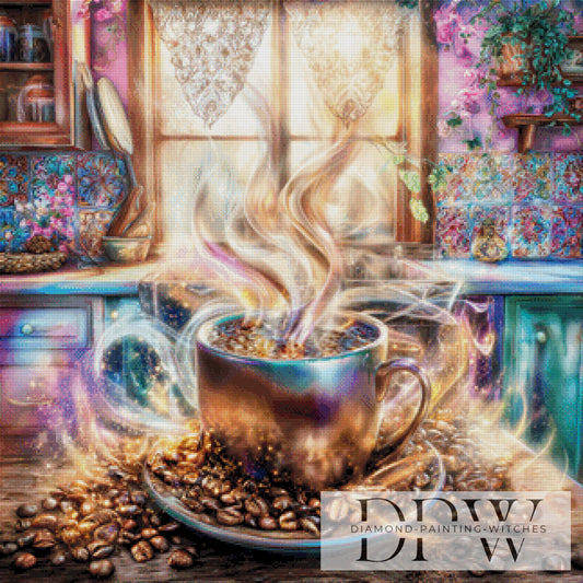 Magische Kaffeetasse by Lisa Morgan 80x80cm mit 310 Farben DPW-3620