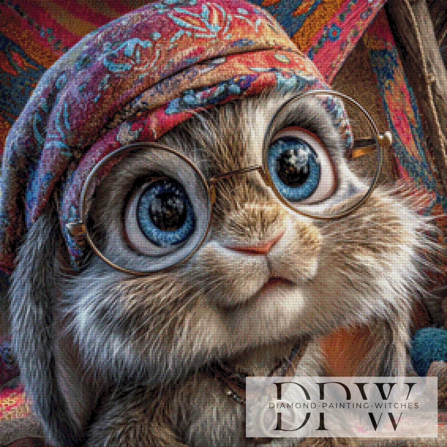 Hasi mit Brille by CreatiVart 70x70cm mit 260 Farben DPW-3630