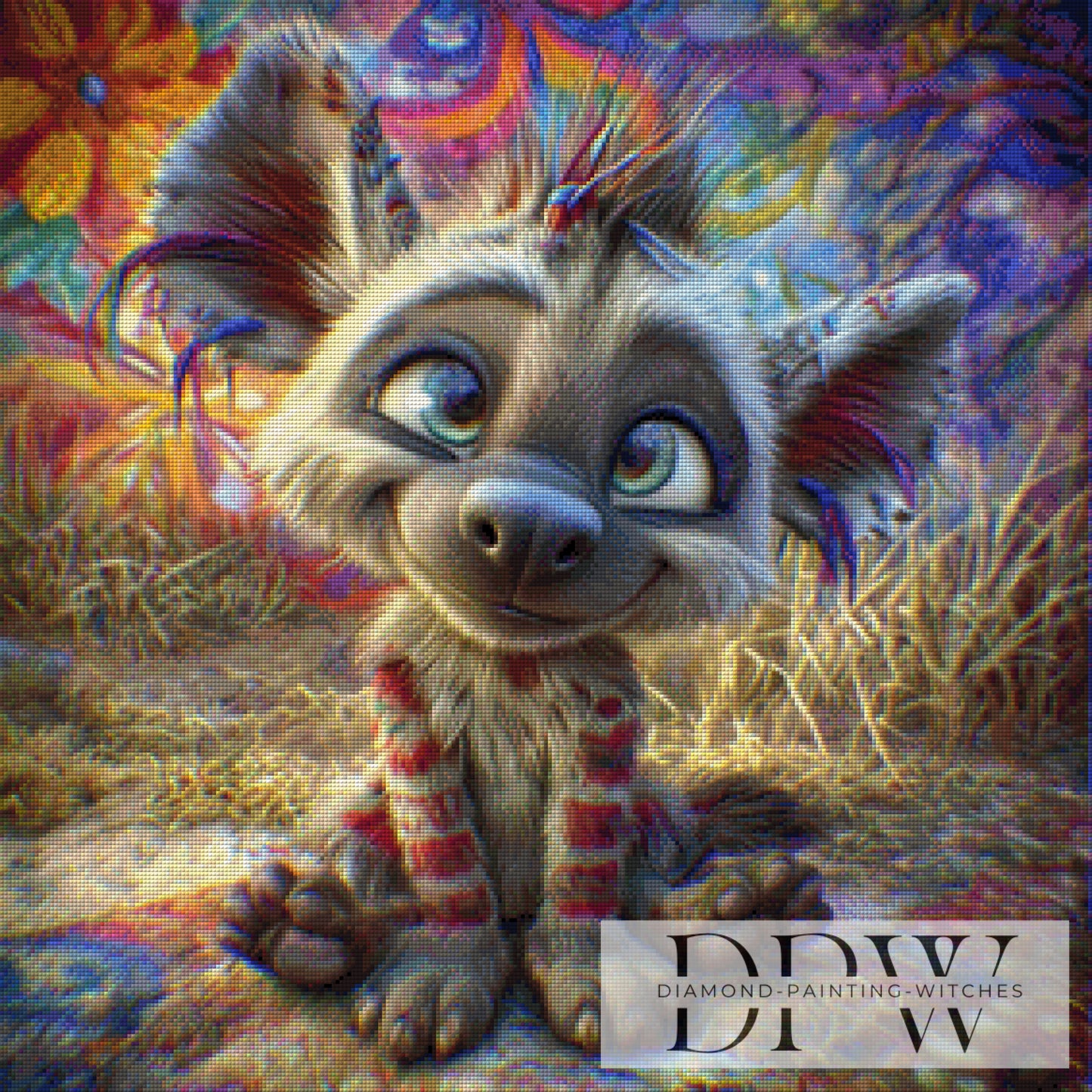 Hyäne by CreatiVart 70x70cm mit 290 Farben DPW-3635