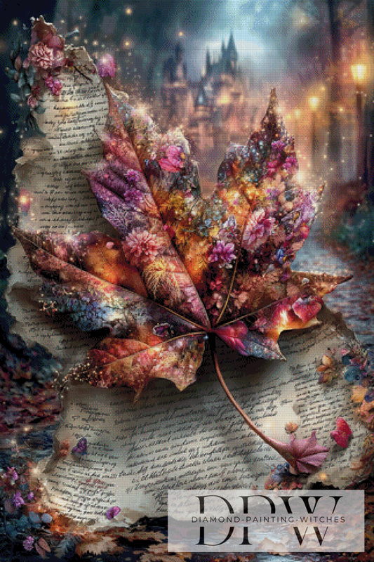 Vintage Ahornblatt by ellufija 80x120cm mit 300 Farben DPW-3636