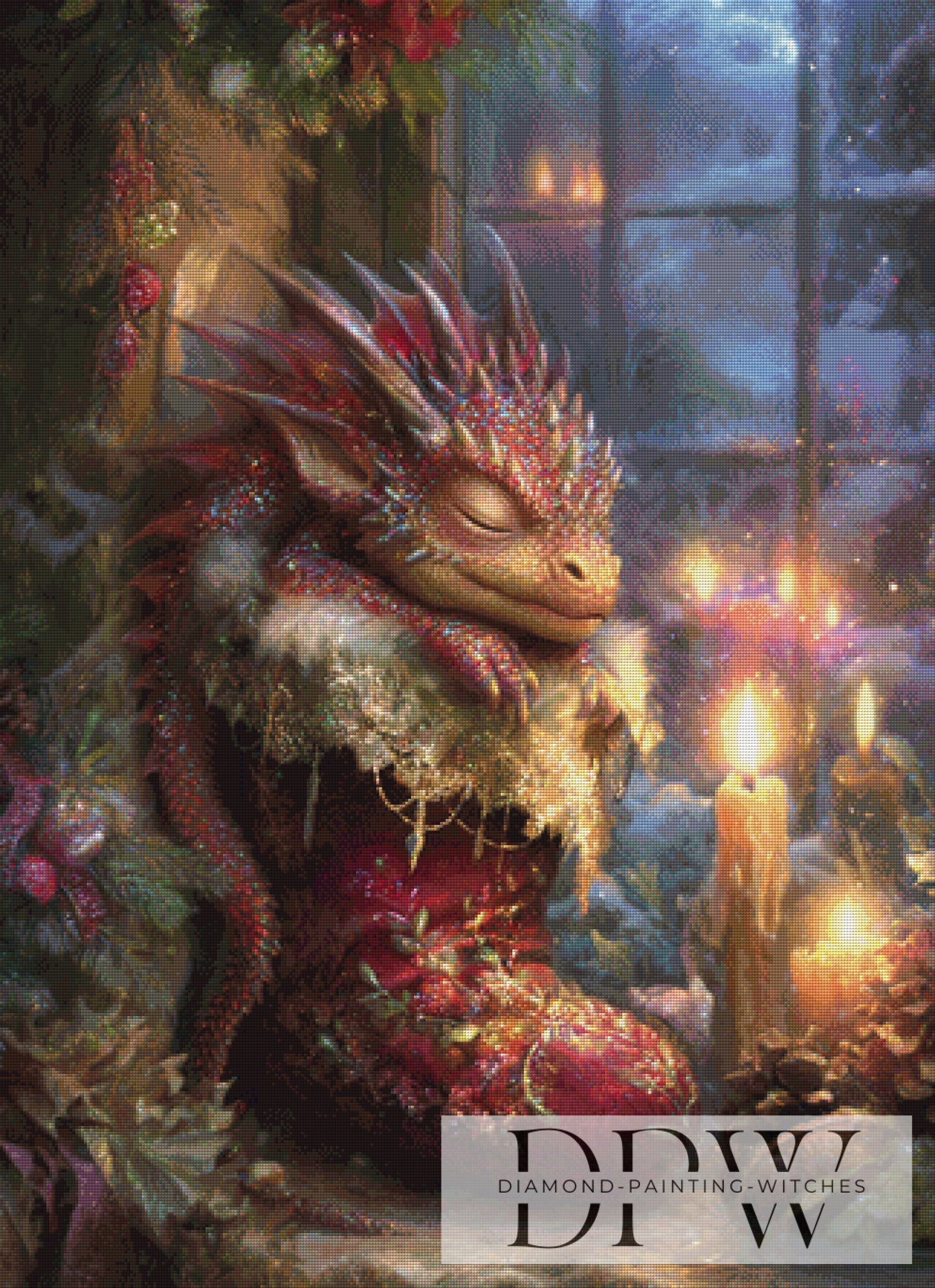 Drachen Bescherung by Maggie 80x110cm mit 240 Farben DPW-3660