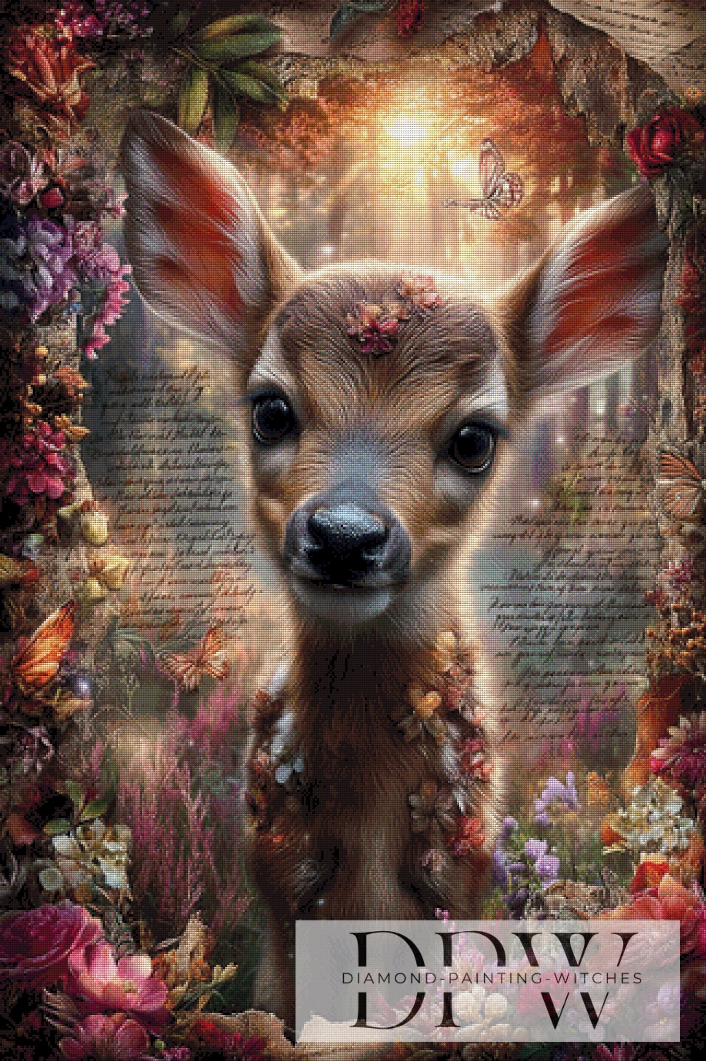 Vintage Reh by ellufija 80x120cm mit 250 Farben DPW-3663