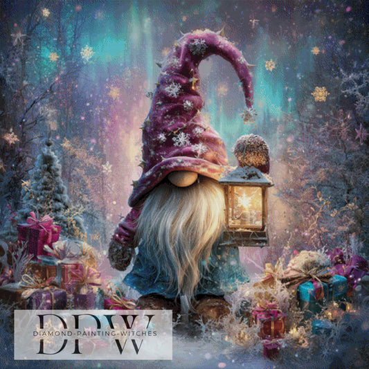 Wichtel mit Laterne by Lisa Morgan 100x100cm mit 250 Farben DPW-3667