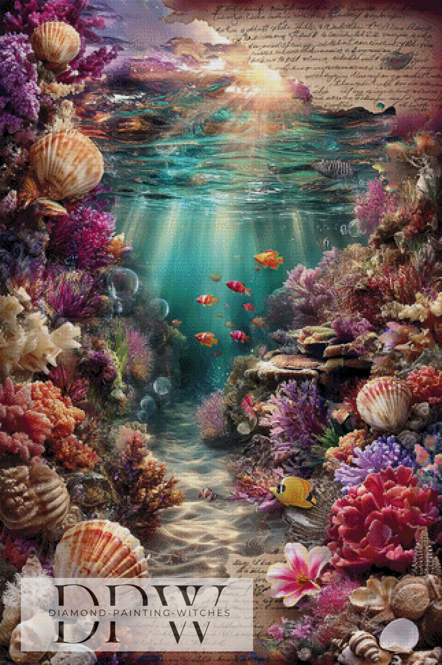 Vintage Meereswelt by ellufija 80x120cm mit 340 Farben DPW-3675