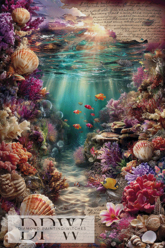 Vintage Meereswelt by ellufija 80x120cm mit 340 Farben DPW-3675