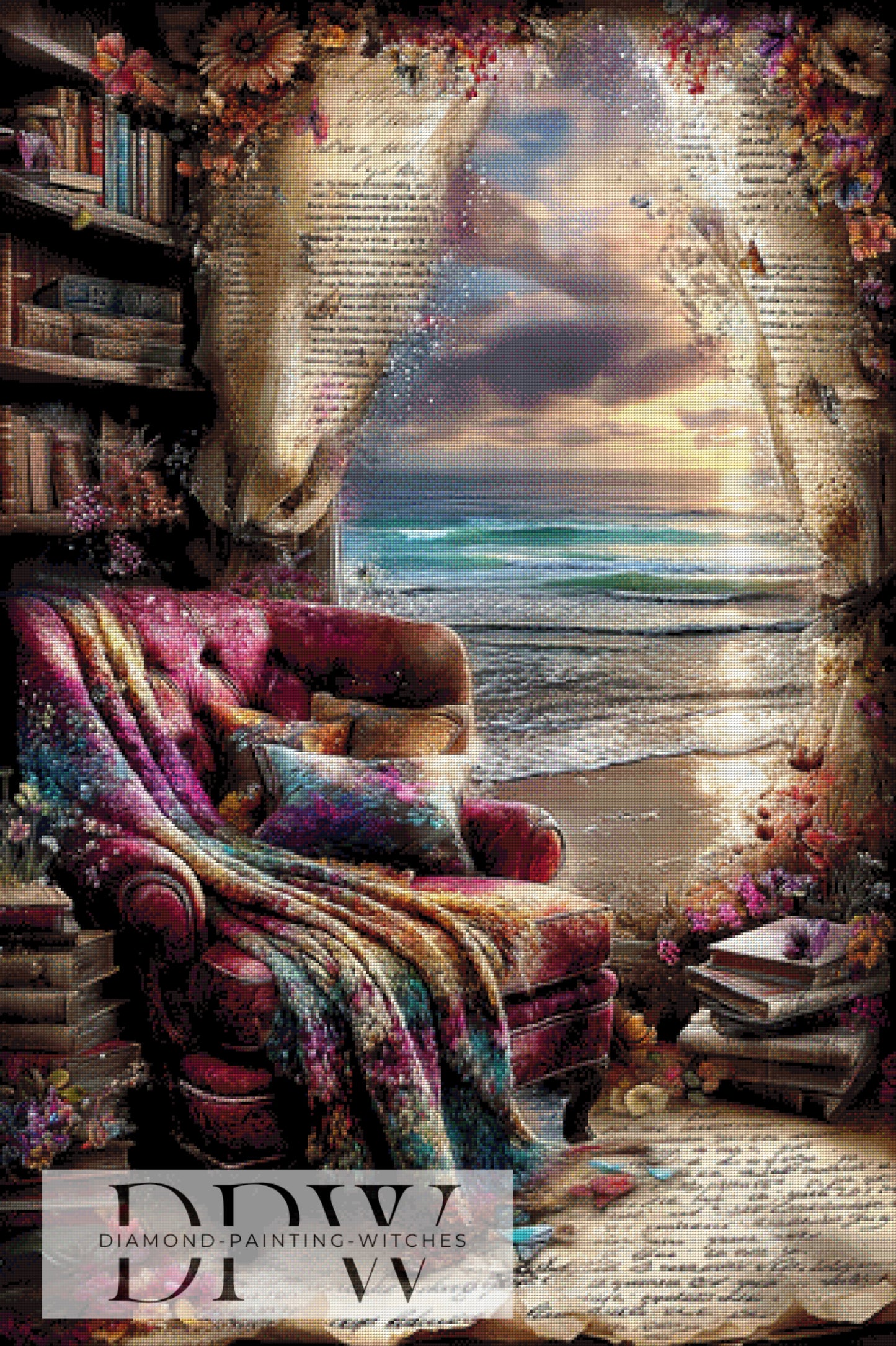 Vintage Sessel im Paradies by ellufija 80x120cm mit 310 Farben DPW-3677