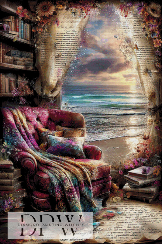 Vintage Sessel im Paradies by ellufija 80x120cm mit 310 Farben DPW-3677