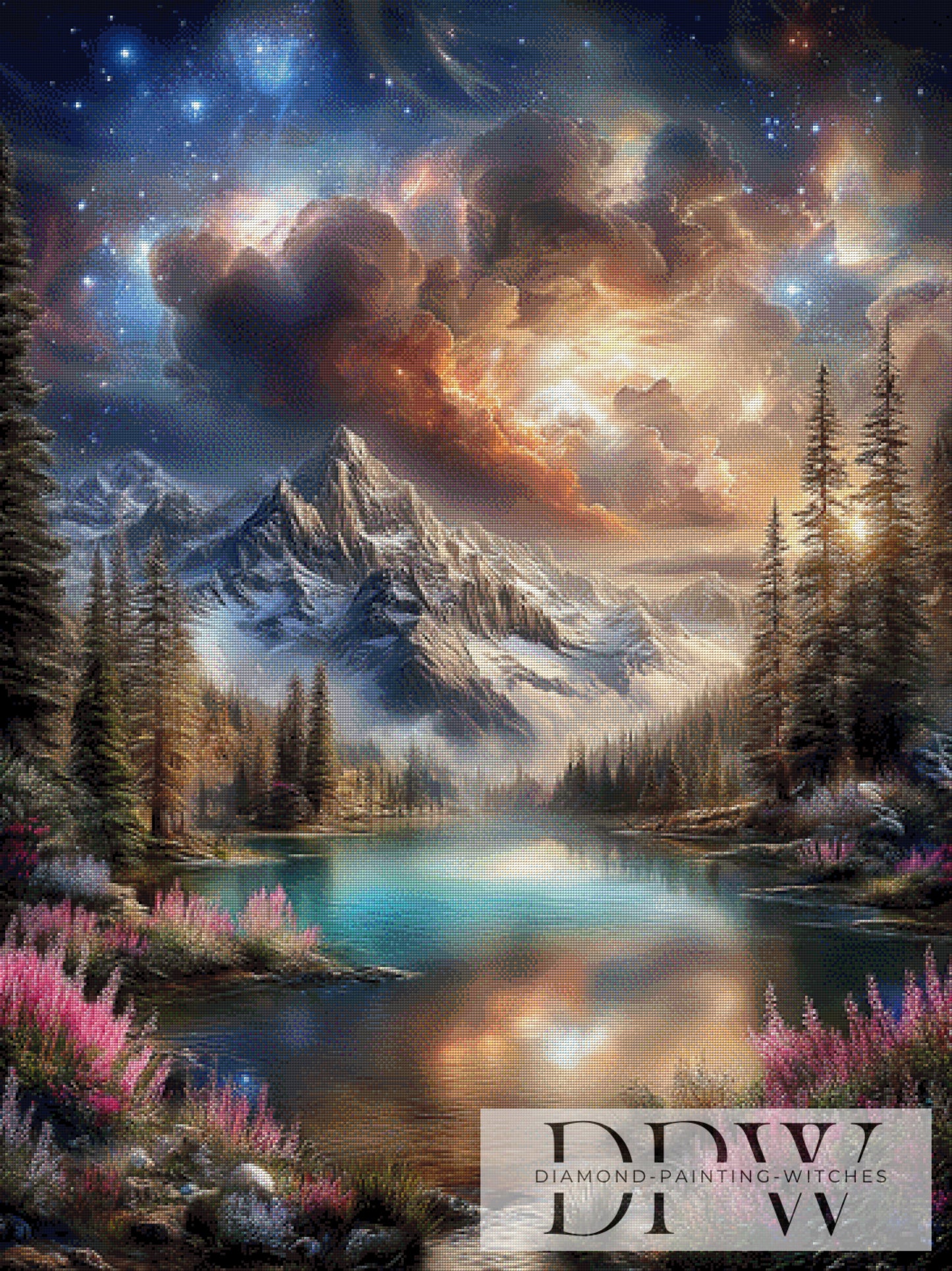 See am Berg I by Elly_A.I. 80x120cm mit 280 Farben DPW-3680