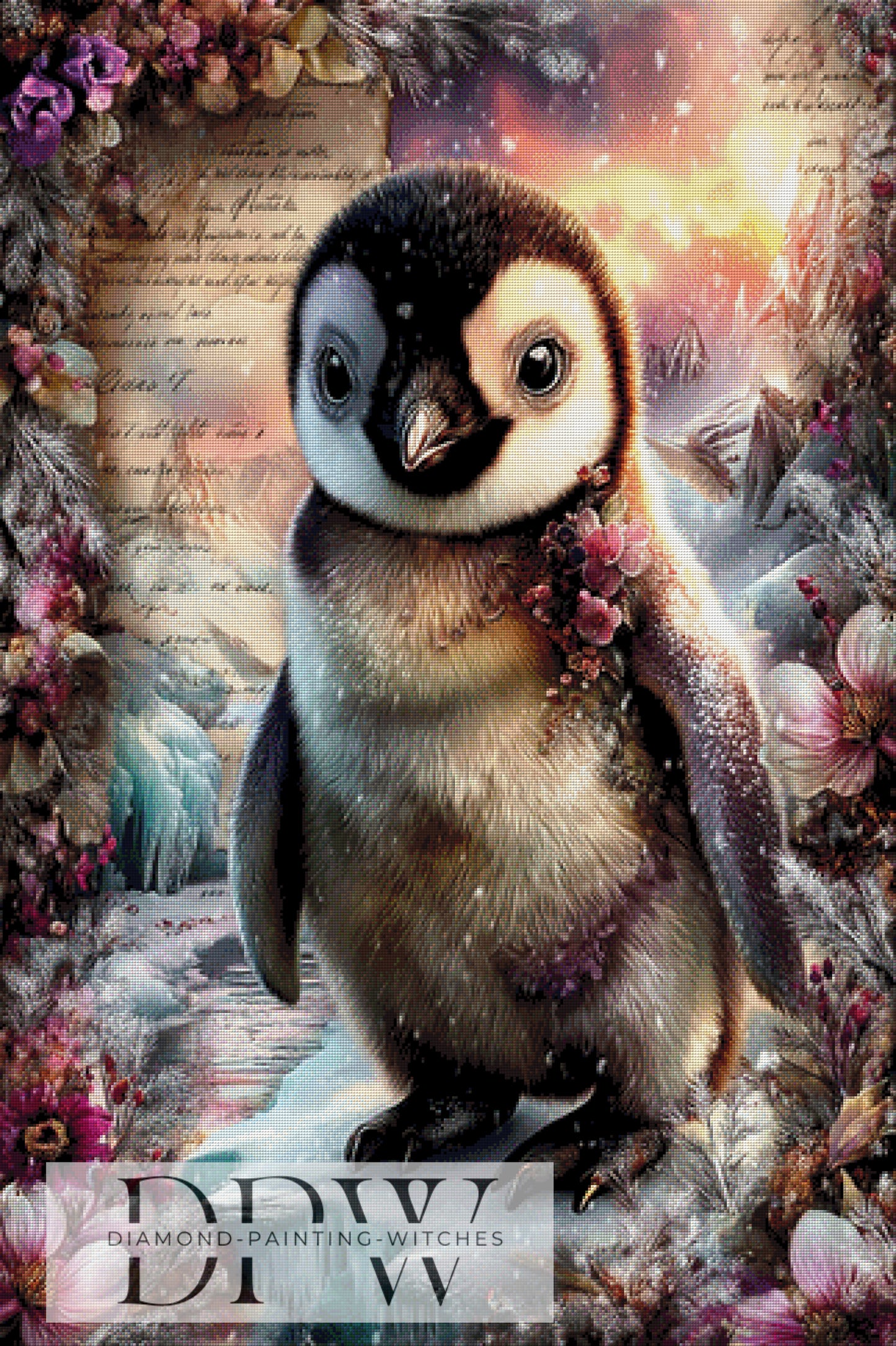 Vintage Pinguin by ellufija 80x120cm mit 280 Farben  DPW-3684