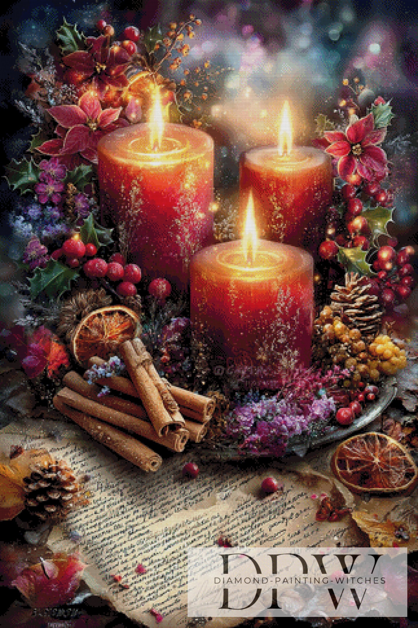 Vintage Adventsstimmung by ellufija 80x120cm mit 330 Farben DPW-3698