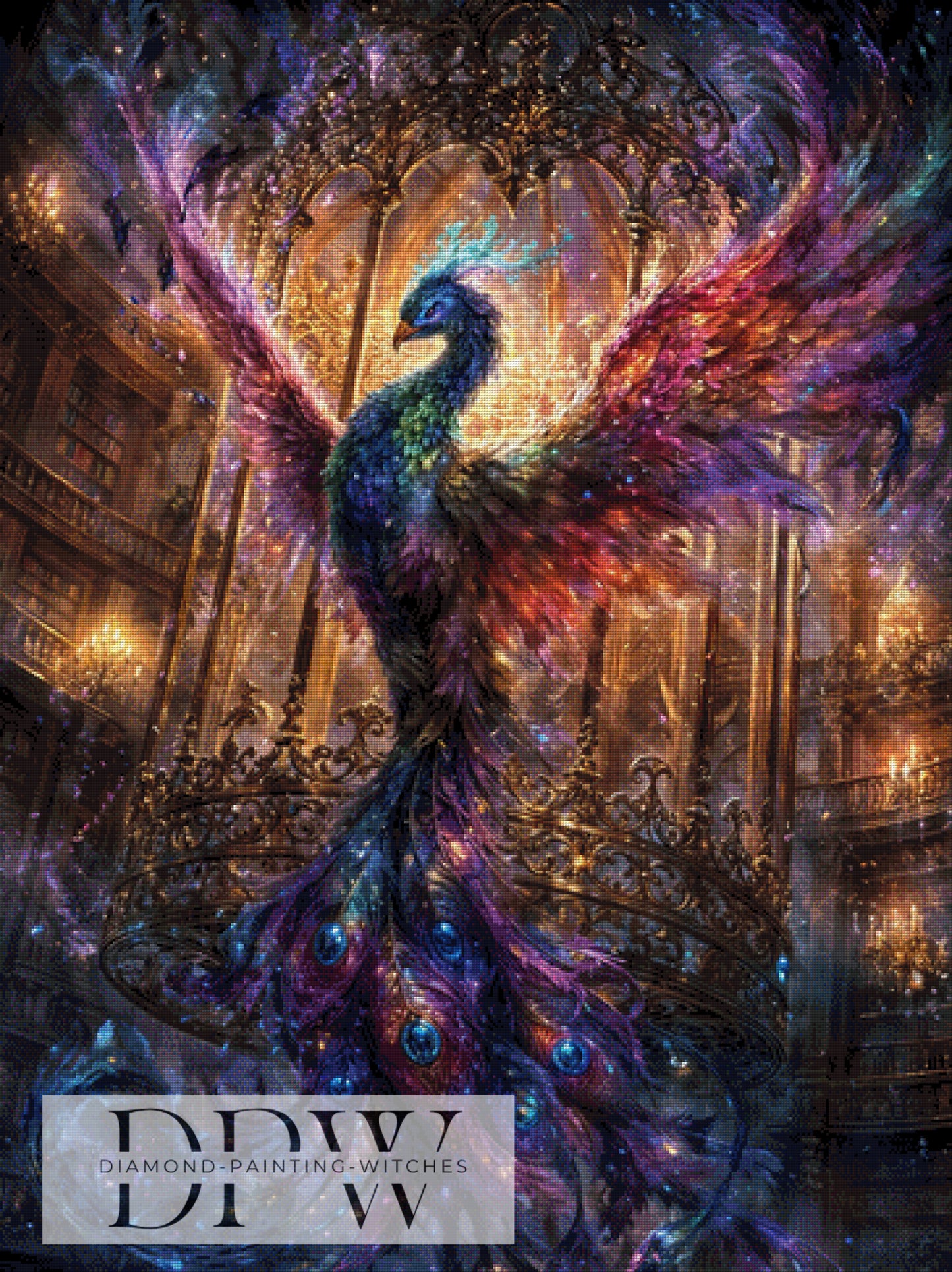 Ruby Phoenix by Pixxel Pics 90x120cm mit 320 Farben DPW-3700