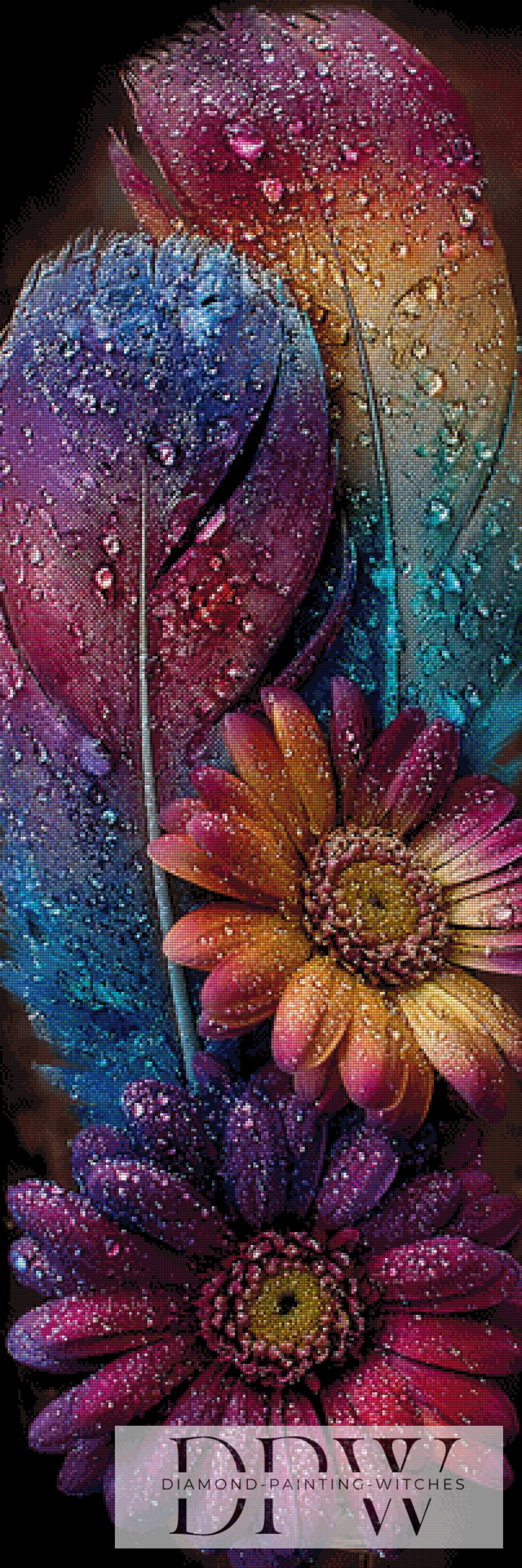 Funkelnde Zauberblüten by theA.art 50x150cm mit 320 Farben DPW-3701