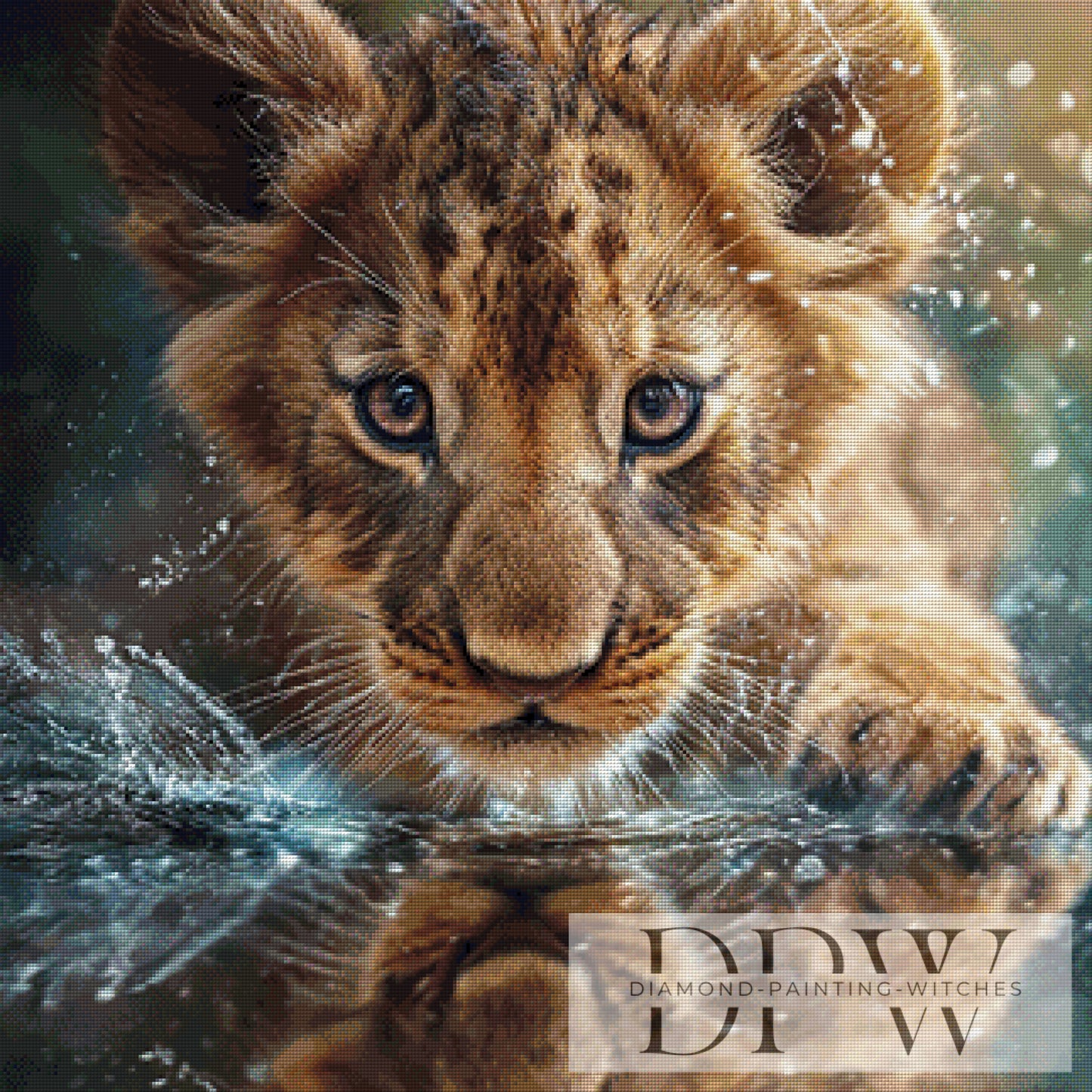 Baby Lion by Catill 80x80cm mit 170 Farben DPW-3710