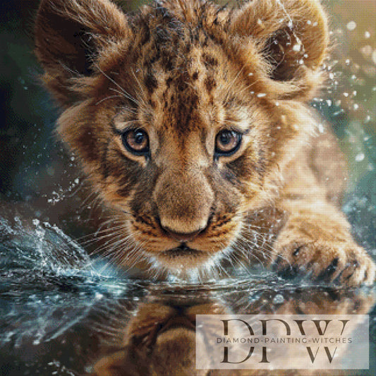 Baby Lion by Catill 80x80cm mit 170 Farben DPW-3710