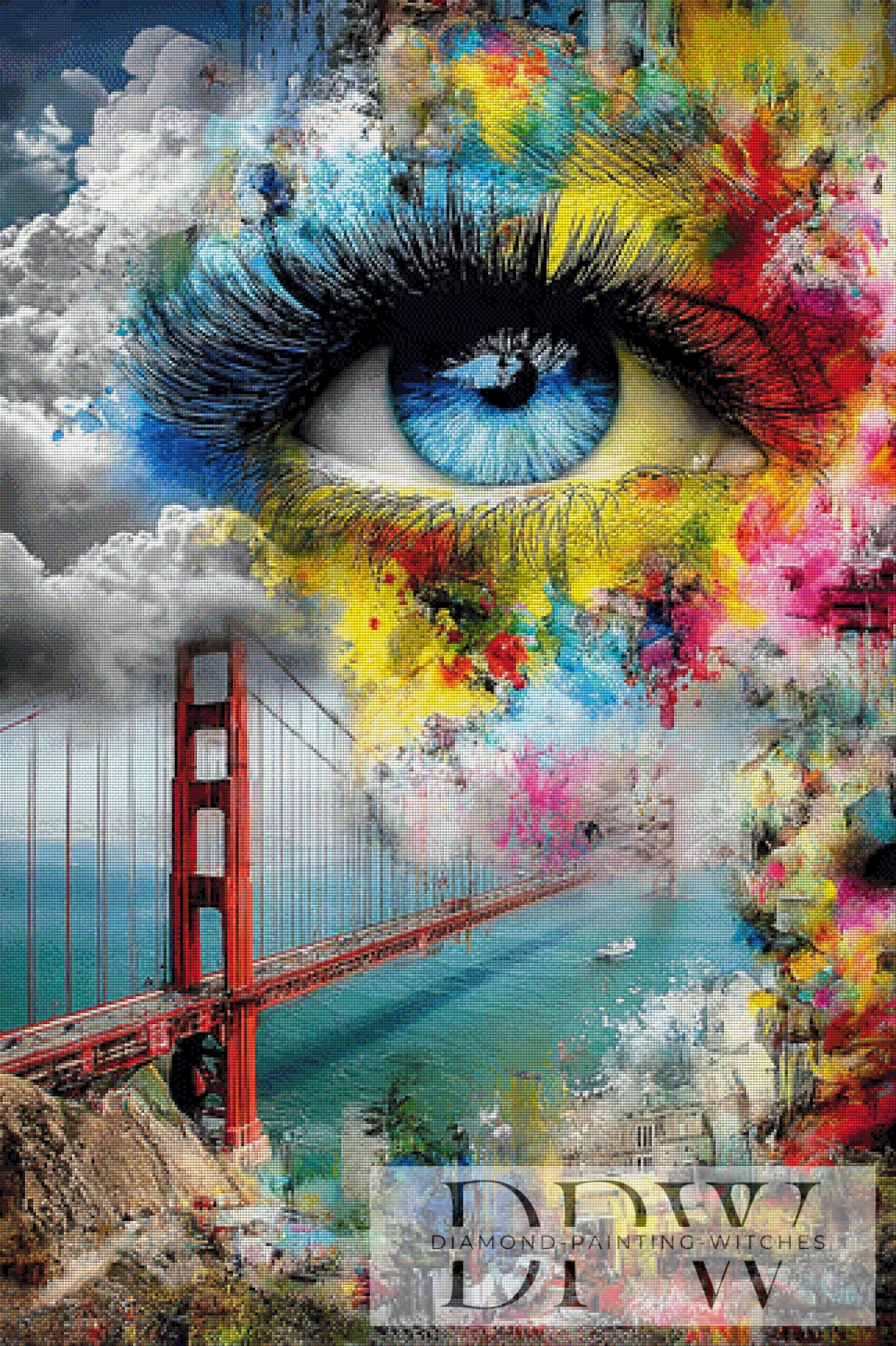 Golden Gate Blick by Catill 80x120cm mit 430 Farben DPW-3715