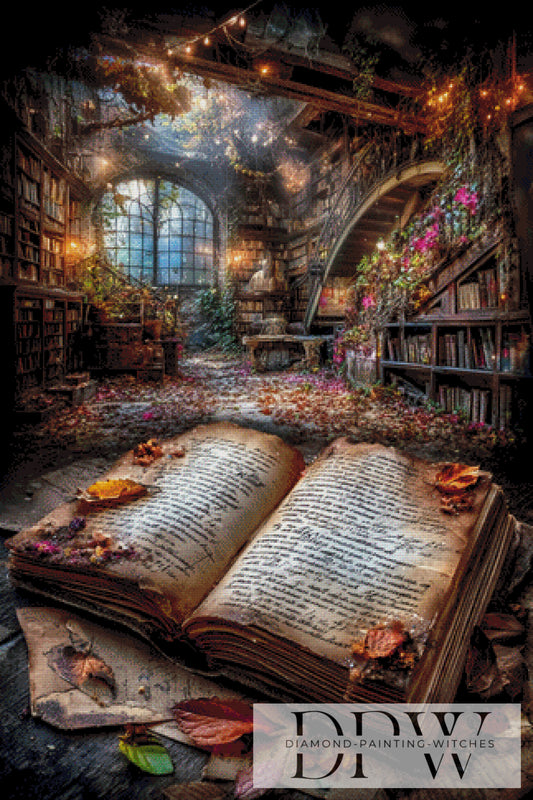 Vintage Verlassene Bibliothek by ellufija 80x120cm mit 280 Farben DPW-3726