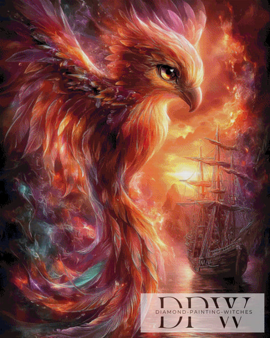 Flammender Phönix by Elly_A.I. 80x100cm mit 210 Farben DPW-3732