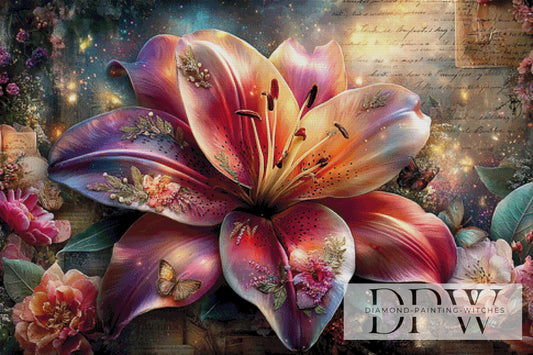 Vintage Sternenblüte by ellufija 120x80cm mit 340 Farben DPW-3743