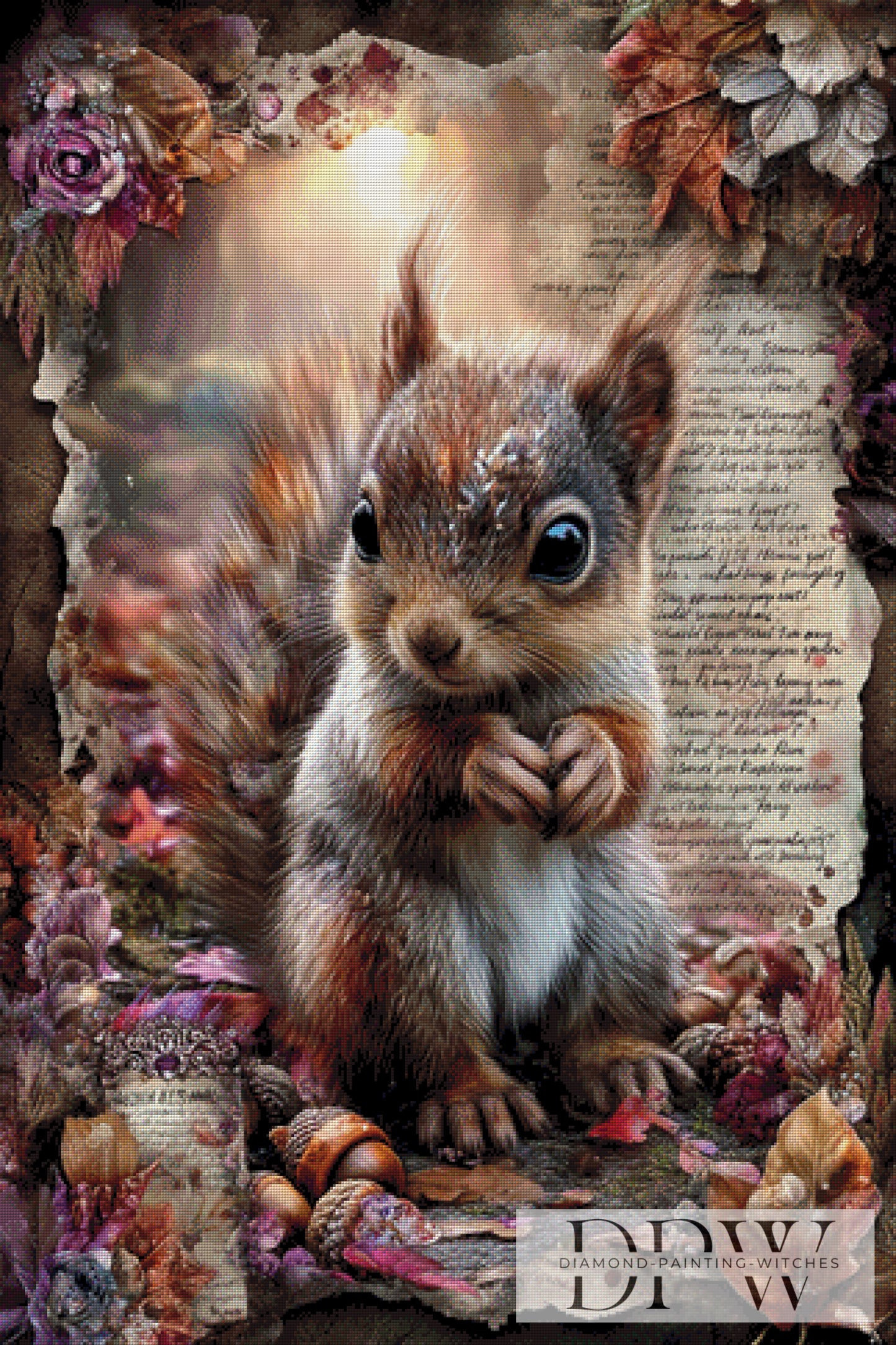 Vintage Eichhörnchen by ellufija 80x120cm mit 220 Farben DPW-3751