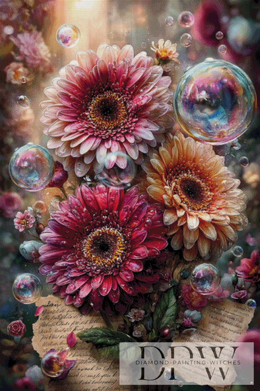 Vintage Seifenblumis by ellufija 80x120cm mit 330 Farben DPW-3761