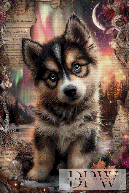 Vintage Husky by ellufija 80x120cm mit 200 Farben DPW-3763